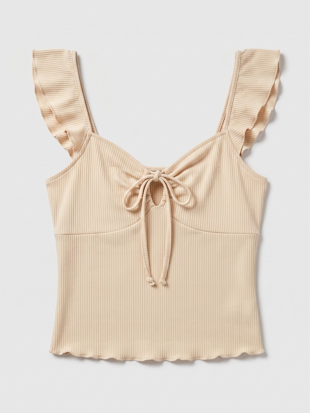Sweetheart Ruffled Front tie Blouse